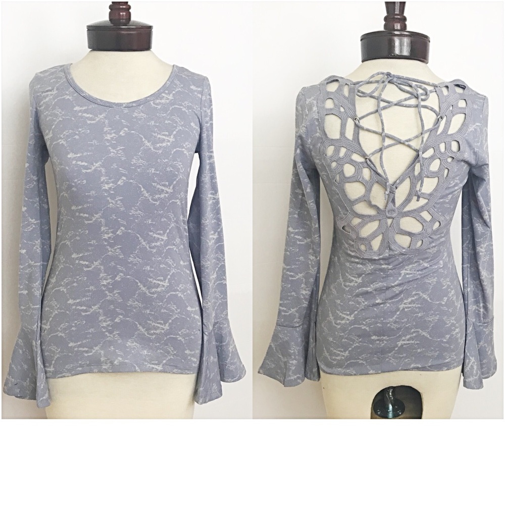 📍SALE Boho Bell Slv Lace Up Back Top XSS - Picture 4 of 5